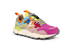 Yamano 3 wmn Sneakers in suede nylon fucsia pink multy